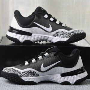 New! Size: 5.5 Women Nike Alpha Huarache Elite 4 TF Black/Iron Grey/White